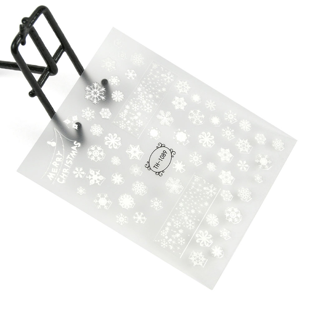 Etiquetas engomadas del arte del clavo del copo de nieve del diseño de la Navidad al por mayor