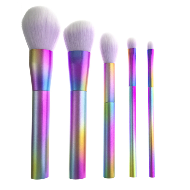 Set de cepillo de maquillaje colorido de 5 PCS Rainbow