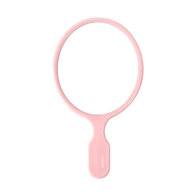 Espejo de mano pequeño ovalado rosa
